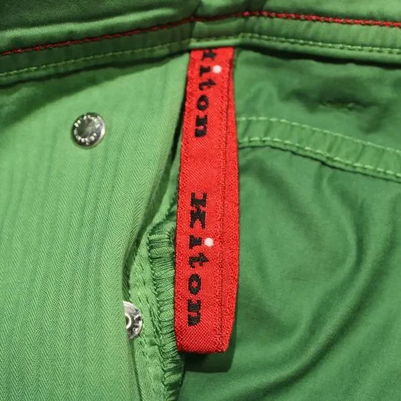 Kiton NWD Chinos/Casual Pants Size 44 US in Solid Green Cotton Blend - Picture 13 of 15